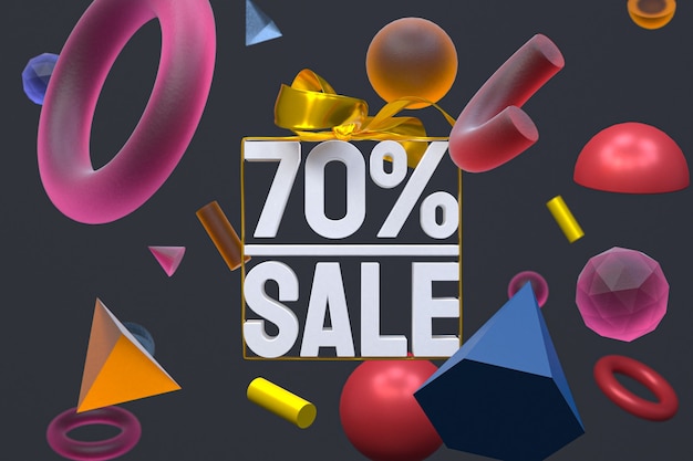 70% sale with bow and ribbon