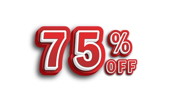 75 off percent image for discount promotion sale offer marketing price cut white background in 3d