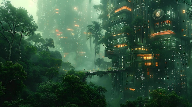 8 Cybernetic rainforest nature enhanced by technology style by idea24club