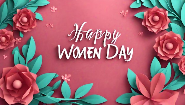 8 march Payper style creative happy womens day floral greeting card background