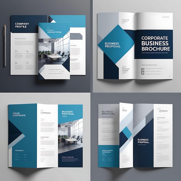 Photo 8 page corporate business brochure template company profile modern layout business proposal a websi