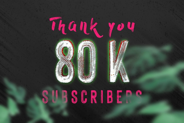 80 K subscribers celebration greeting banner with horror design