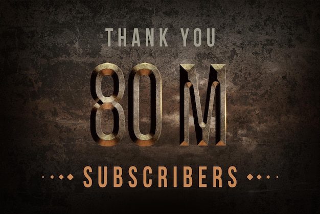 80 Million subscribers celebration greeting banner with historical design