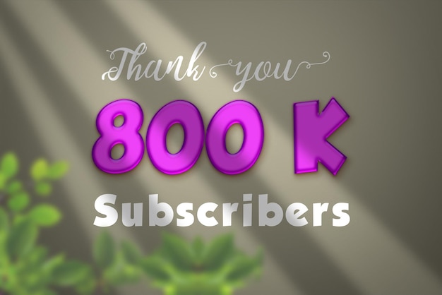 800 K subscribers celebration greeting banner with liquid design