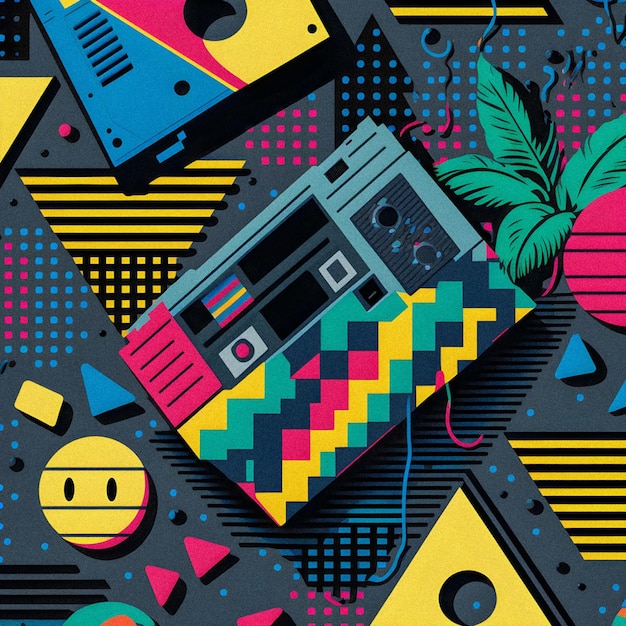 80s and 90s patterngranular texture background illustration