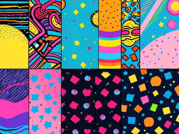 Photo 80s and 90s patterns vintage and retro background