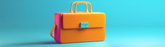 Photo 89 illustration of a 3d model of a briefcase icon in vibrant colors