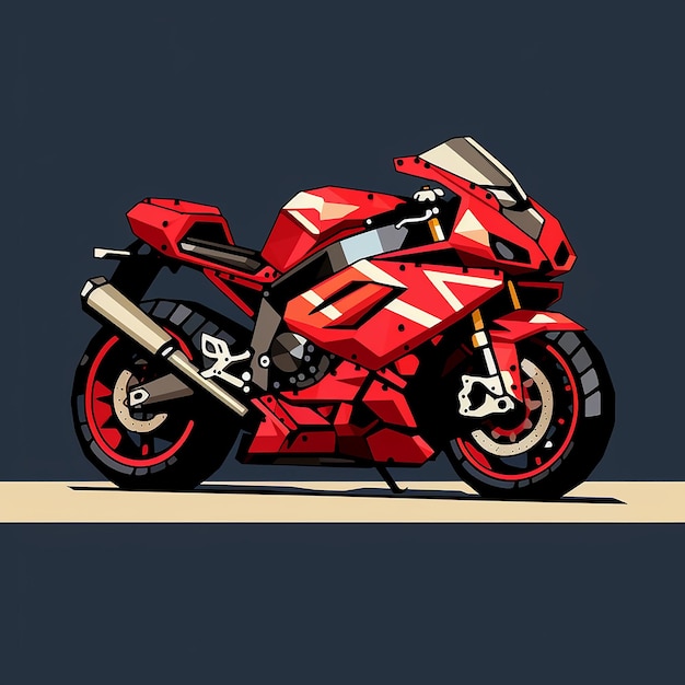 8bit BMW S 1000 RR game Gameboy art style red