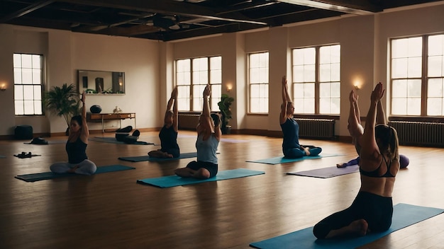 8K Realistic Image of Serene Yoga Session in Gym