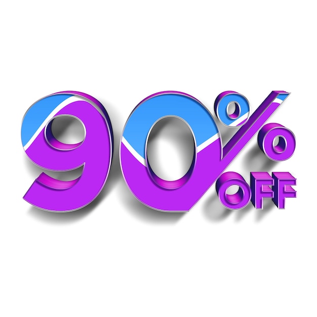 90 Percent Discount Offers Tag with Blue Purple Style Design