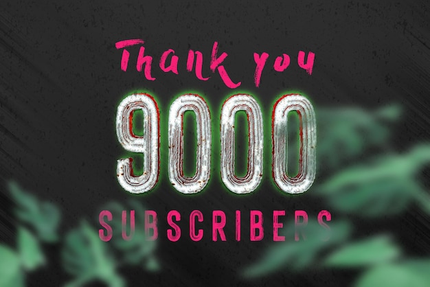 9000 subscribers celebration greeting banner with horror design