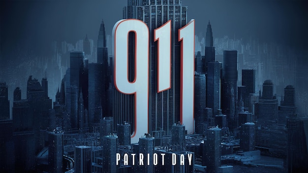 Photo 911 patriot day banner template september 11 memorial day generative ai