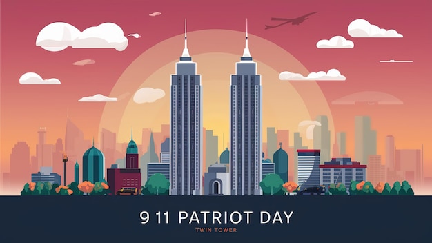 911 Patriot Day banner template September 11 Memorial Day Generative Ai