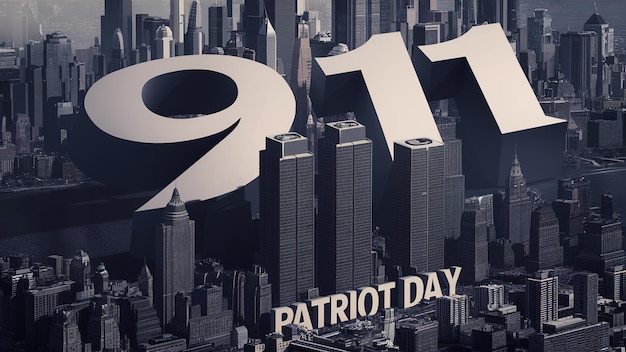 Photo 911 patriot day banner template september 11 memorial day generative ai