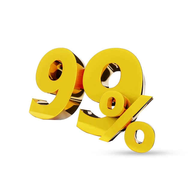 99 Golden symbol 3D render