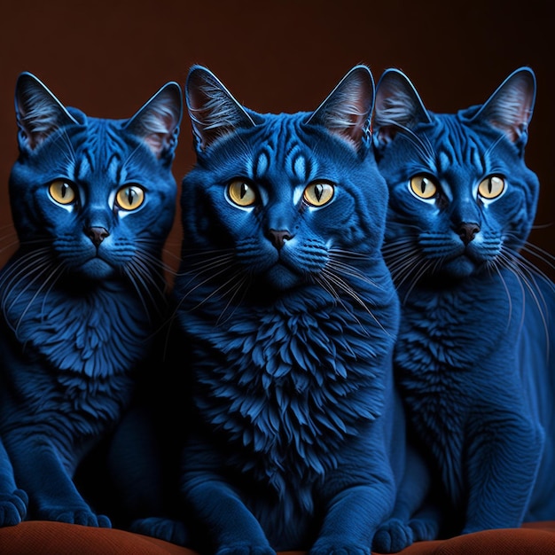 _a_blue_cat_with_three_red_cats