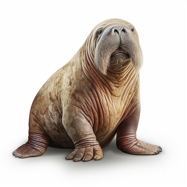 a_full_body_walrus_in_realistic_style_white_background