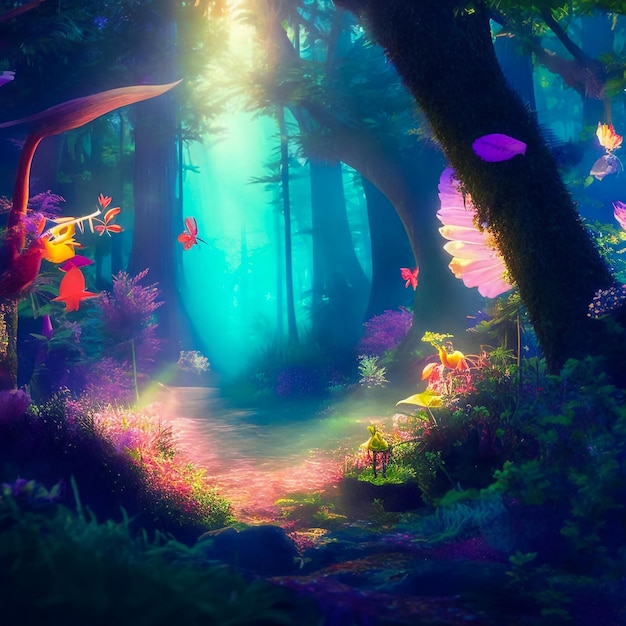 A_magical_forest_scene_created_by_AI_with_vibrant