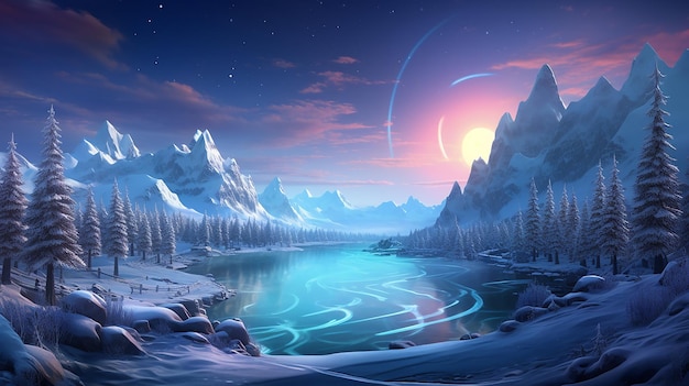 A_magical_winter_wonderland_with_snowcovered_mountains