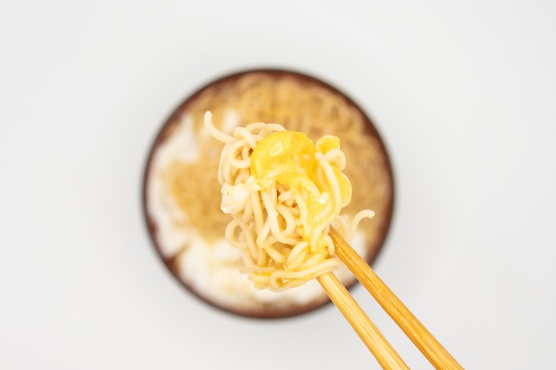 à¸·noodles in a bowl on white background