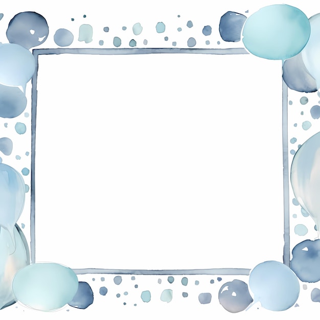 Photo a_painted_watercolor_frame_with_white_polka_dots