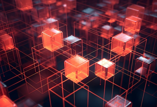 a_pink_and_orange_texture_of_square_wires_and_cubes_web3_blockchain