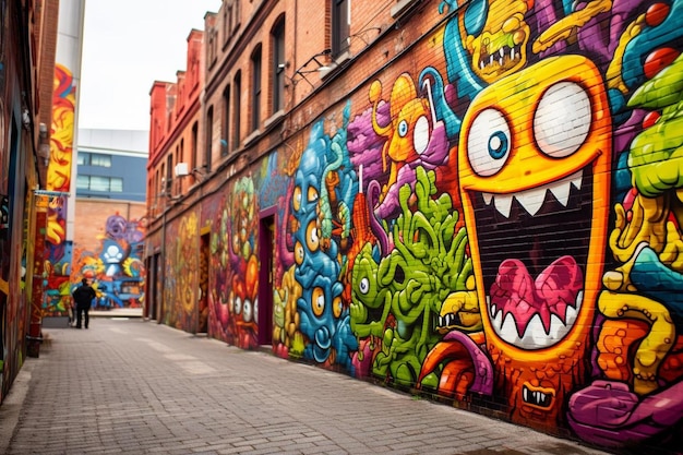 A_vibrant_street_art_mural_incorporating_the_164_block_0_0jpg