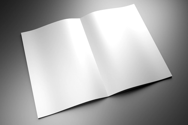 A4 to A5 brochure mockup isolated on grey background