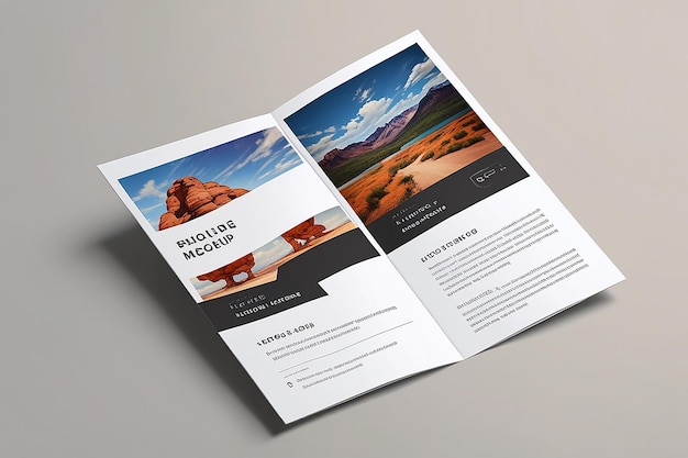 Photo a5 bifold brochure mockup