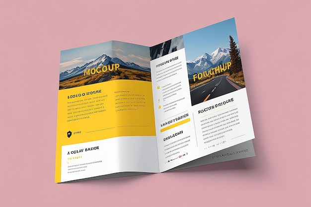 Photo a5 bifold brochure mockup