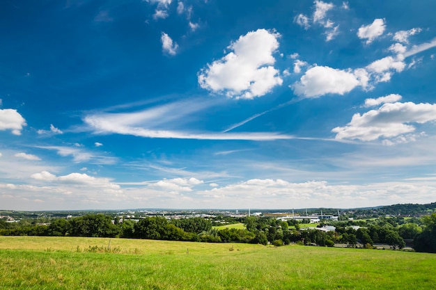 Aachen Overview With Deep Blue Sky