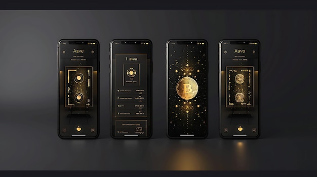 Aave Cryptocurrency Lending Mobile Layout With Gold Theme an Creative Idea App Background Designs