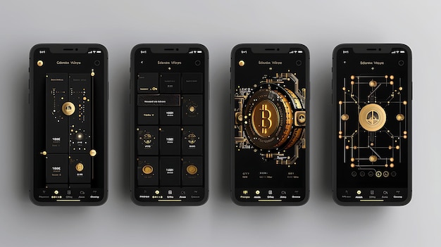 Aave Cryptocurrency Lending Mobile Layout With Gold Theme an Creative Idea App Background Designs