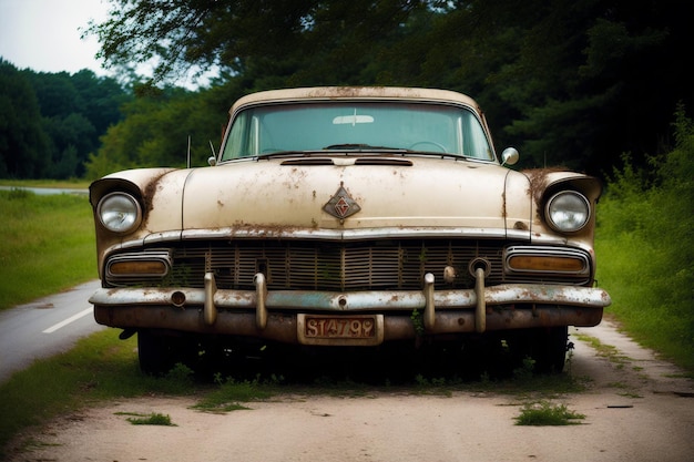 Abandoned Cars Forgotten Relics Capturing the Beauty of Abandoned Cars Generative AI