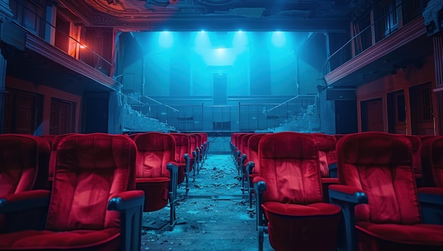 Photo abandoned cinema a silent stage