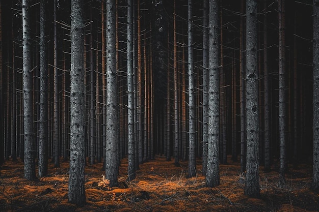 Photo abandoned dense dark forest