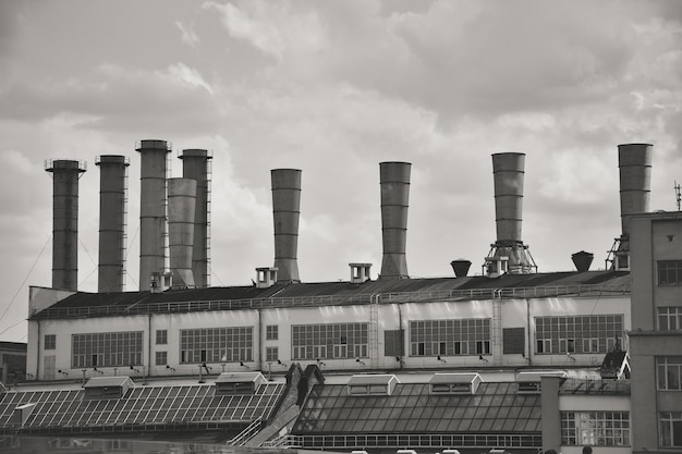 Abandoned factory pipes in the factory