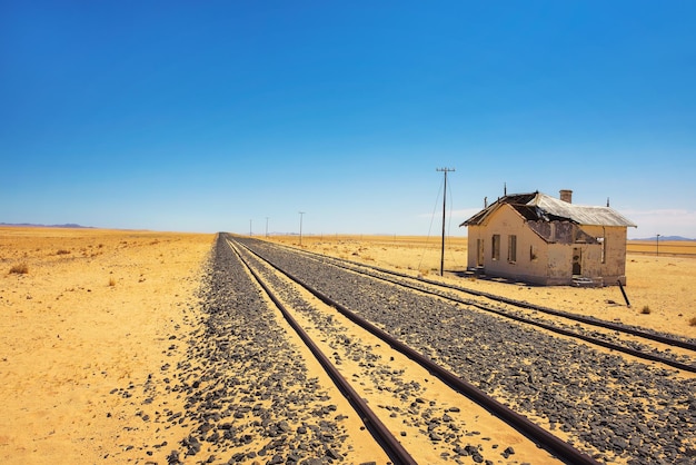 Abandoned Garub Railway Station in Namibia located on the road to Luderitz