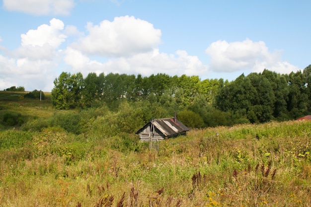 Abandoned haunted old house of wood