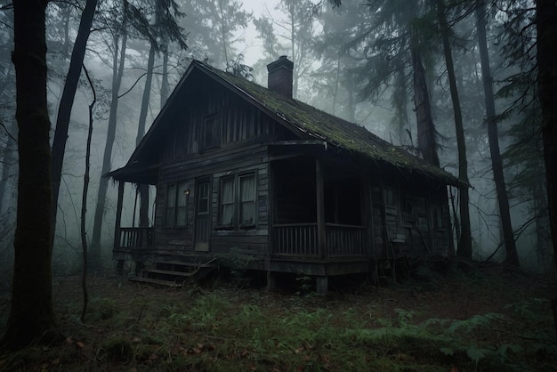 Abandoned hut in the forest