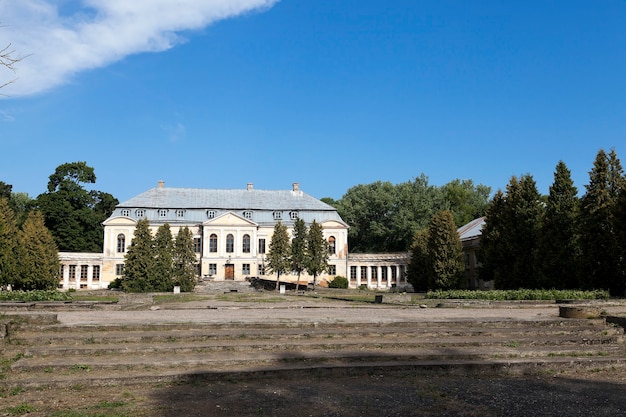 Abandoned old building - abandoned old crumbling building in the village Svyatsk, Belarus, the Palace of the 18th century