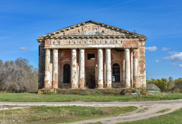 Abandoned Orthodox church abandoned temple with columns