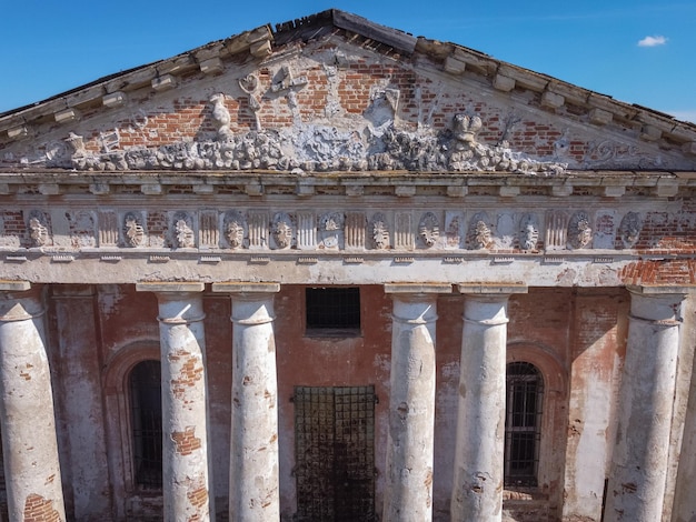 Abandoned Orthodox church abandoned temple with columns