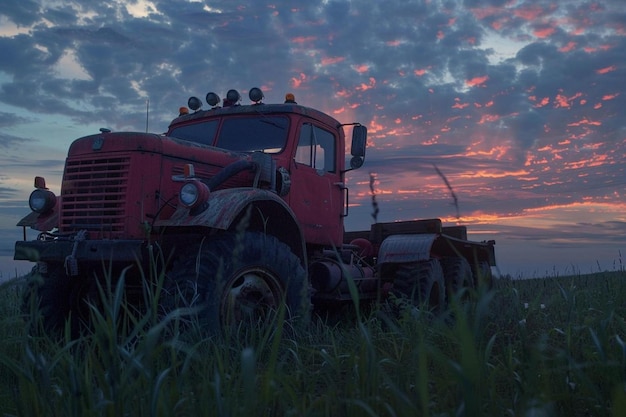 Abandoned truck on field against sky