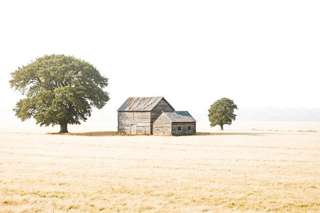 Photo abandoned wooden barn in a field