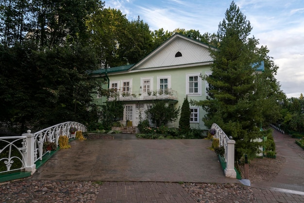 Abbot's House in Holy Dormition PskovPechersk Monastery on a summer day Pechory Pskov region Russia