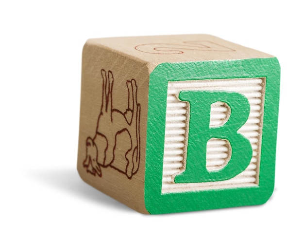 ABC Block with Letter B Isolated