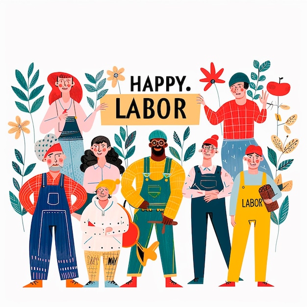 abour Day Celebration Illustration