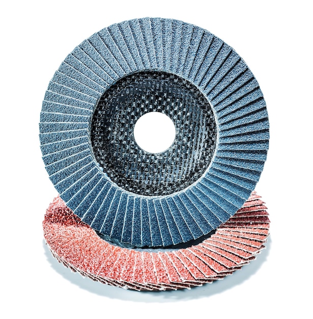 Abrasive tools two flap sanding disks isolated