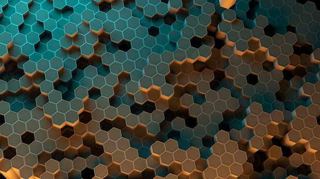 Absract hexagon pattern. 3D Rendering